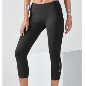 Black Fabletics Olive Capri with cutouts